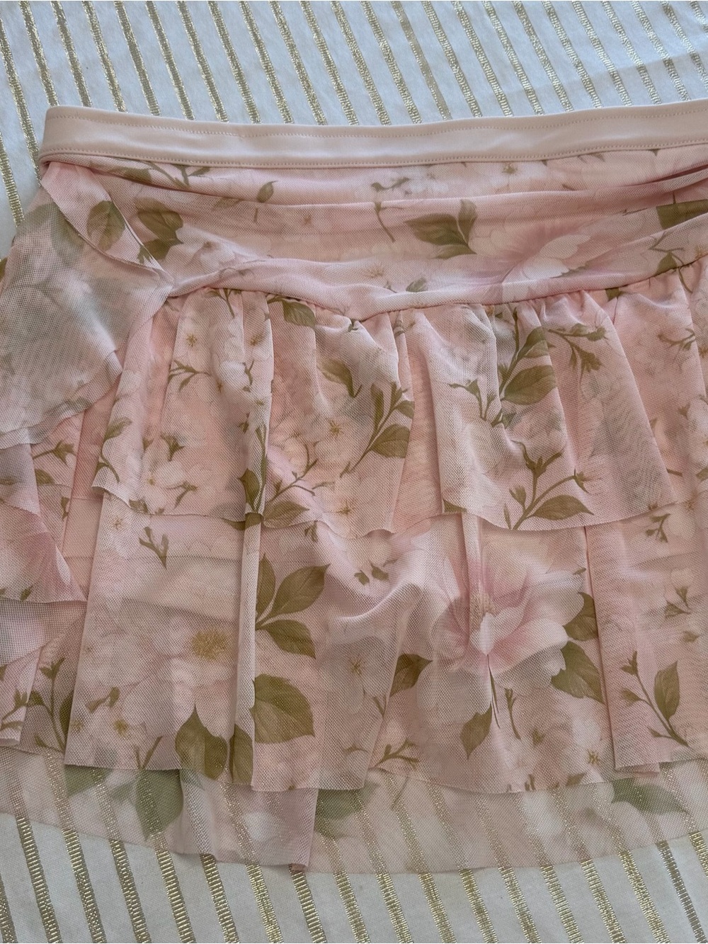 wild fable Pink Floral Tiered Mini Skirt